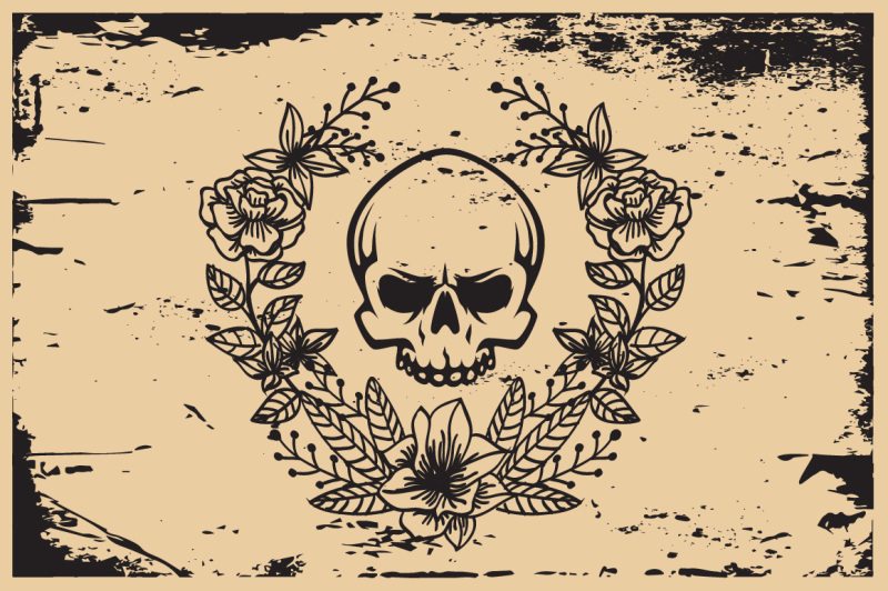floral-horror-skull-poster