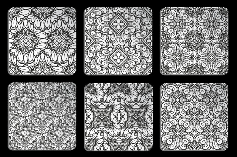 black-and-white-seamless-patterns-set