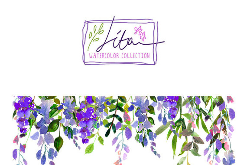 purple-watercolor-flowers-clipart-collection