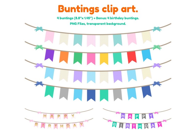 buntings-clip-art-set