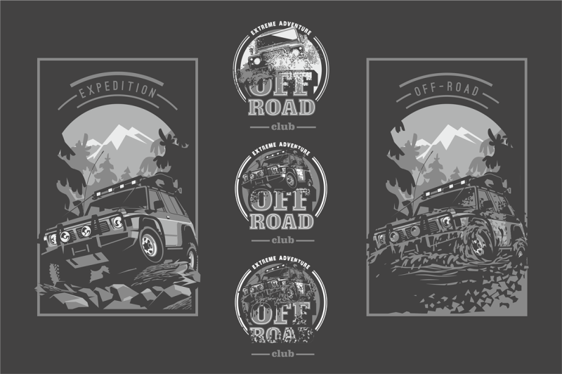 off-road-4x4-t-shirts-and-badges-bundle