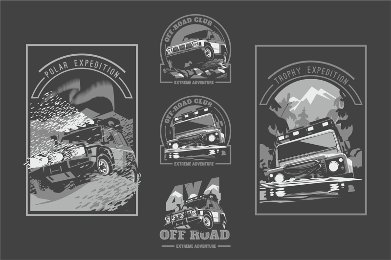 off-road-4x4-t-shirts-and-badges-bundle