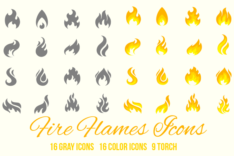 fire-flame-icons-set
