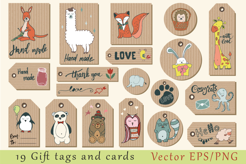 gift-tags-cards-labels-and-stickers-with-cute-animals-hand-drawn-vector-clipart