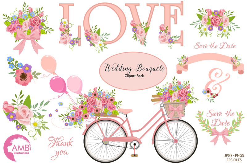 wedding-bouquet-bundle-graphic-illustration-clipart-amb-1325