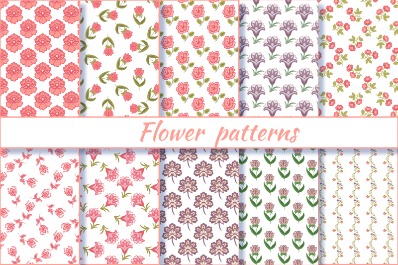 flower-patterns-vector-set