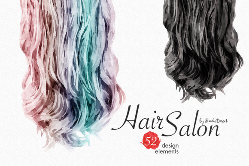 Hair Salon - Watercolor Elements By Studiodesset 