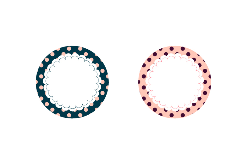 cute-round-labels-clipart-circle-scalloped-border-polka-dot-frame-clip-art