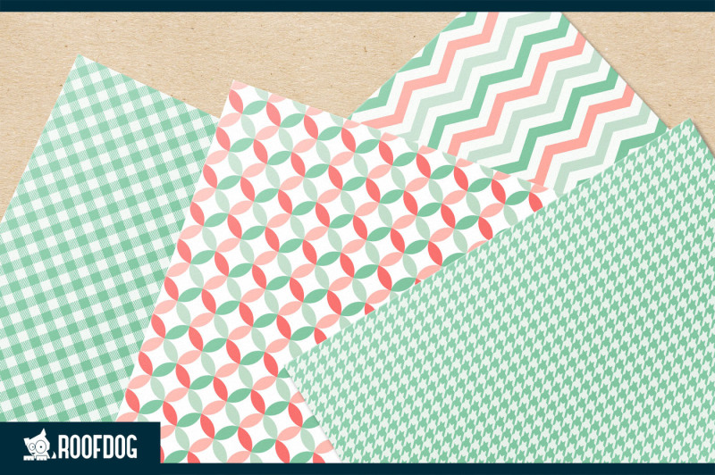 classic-mint-and-coral-digital-paper