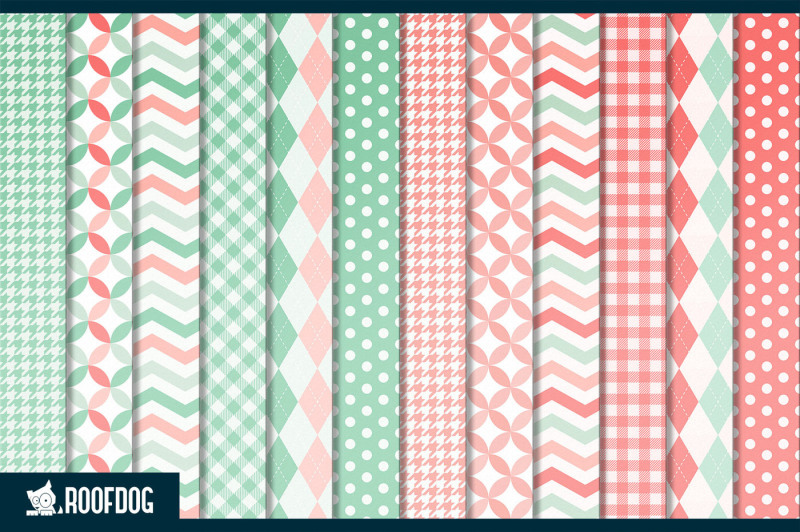 classic-mint-and-coral-digital-paper