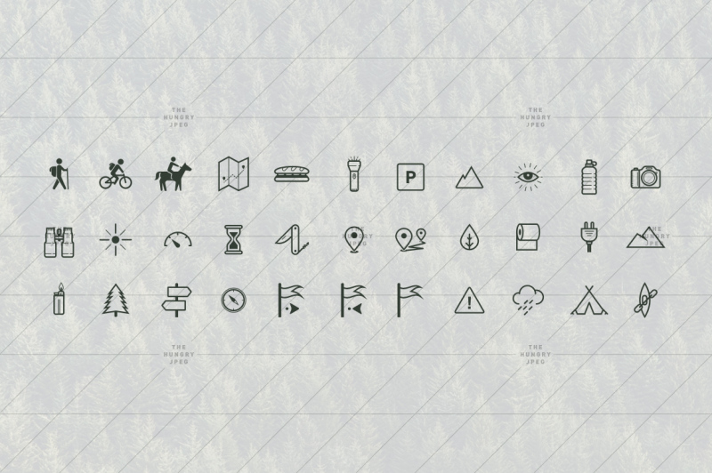 33-vector-hiking-and-camping-icons