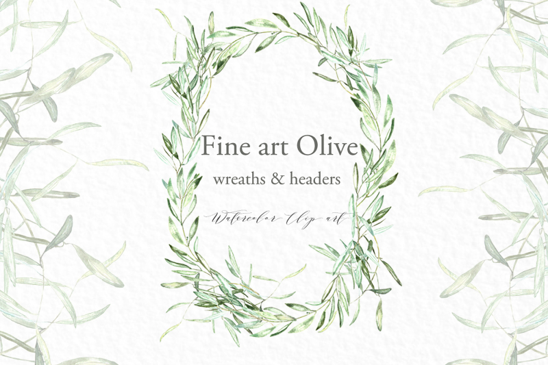 olive-branches-wreaths-and-headers-watercolor-clipart
