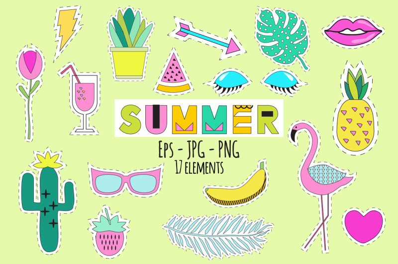 summer-stickers-vector-png