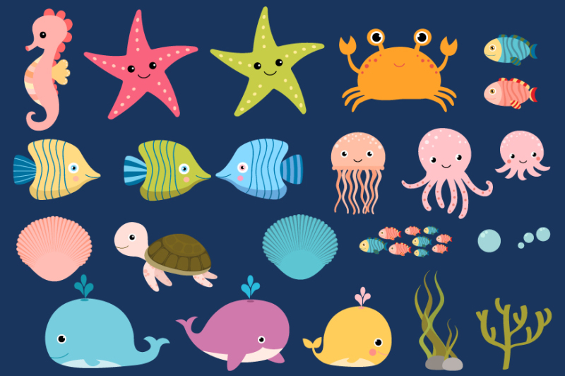 under-the-sea-clipart-animal-set-sea-animals-ocean-creatures-seahorse-crab-turtle-whale-starfish-octopus