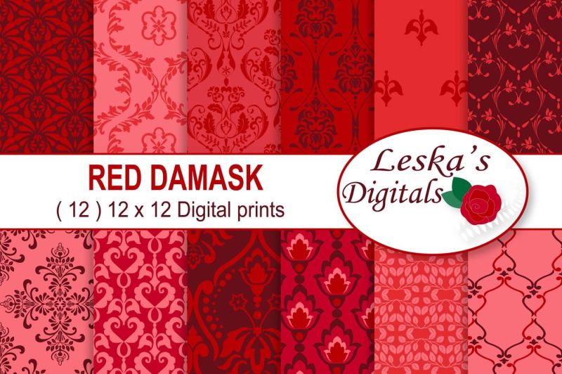 red-damask-digital-paper