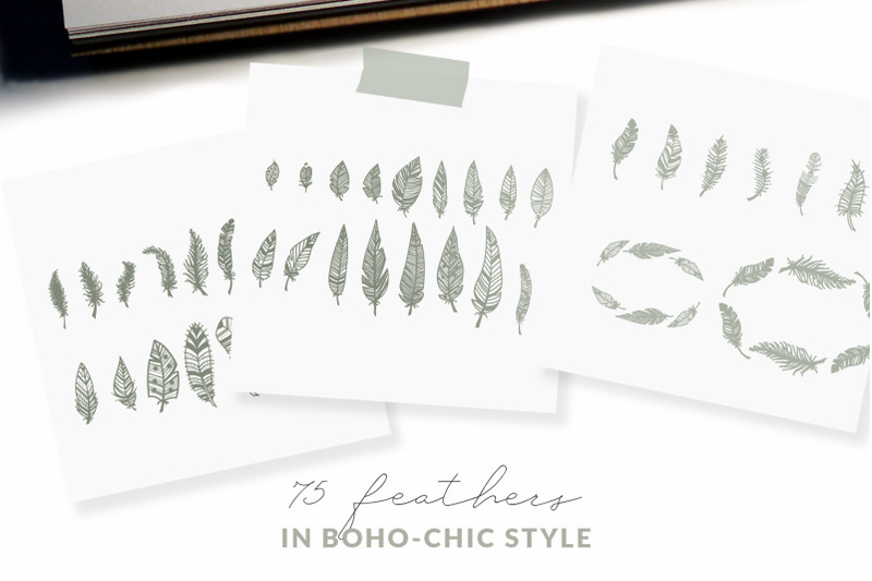 boho-chic-feathers-vectors-amp-pattern