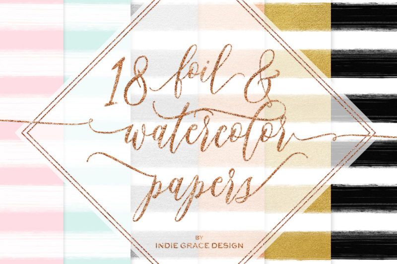18-watercolor-rose-gold-foil-stripe-digital-papers