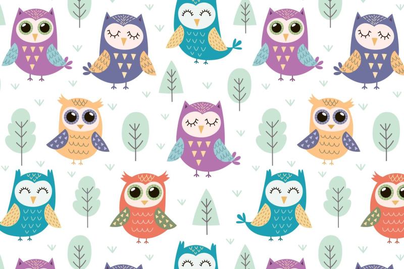 owl-tales-seamless-pattern-amp-elements
