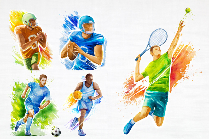sport-watercolor-illustrations