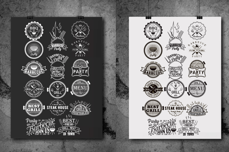 burgers-and-barbecue-logos-bundle-grill-vector-labels