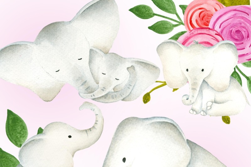 cute-baby-and-mama-elephants
