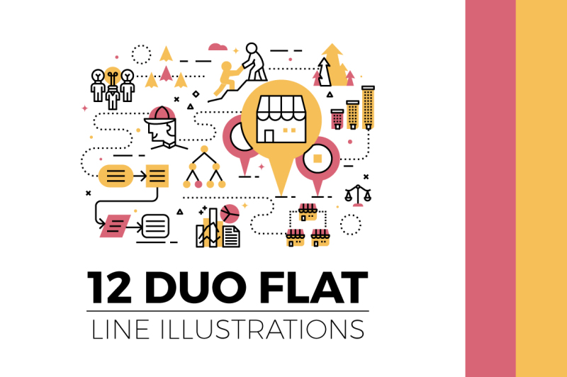12-flat-line-web-banner-illustrations