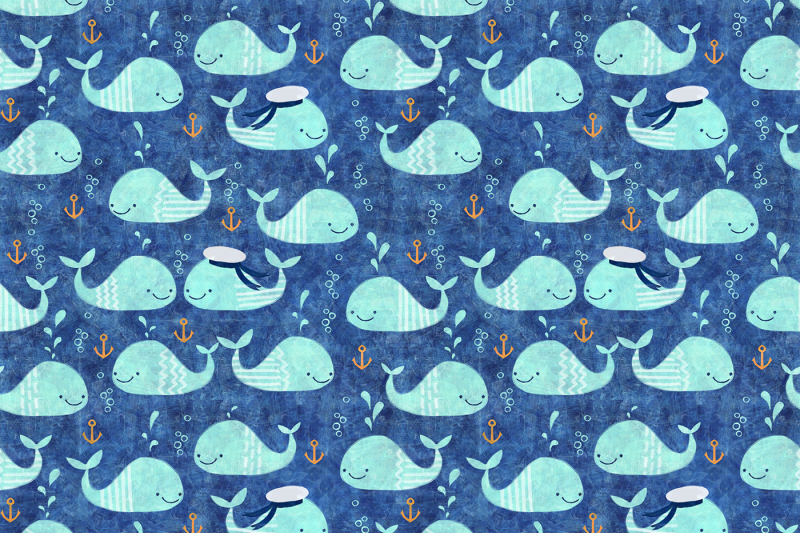 cute-sea-kids-patterns-set