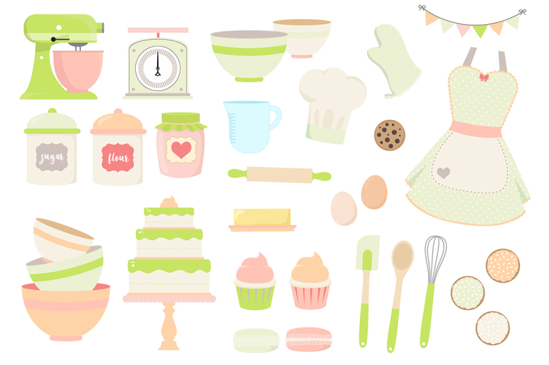 pink-and-green-baking-clipart