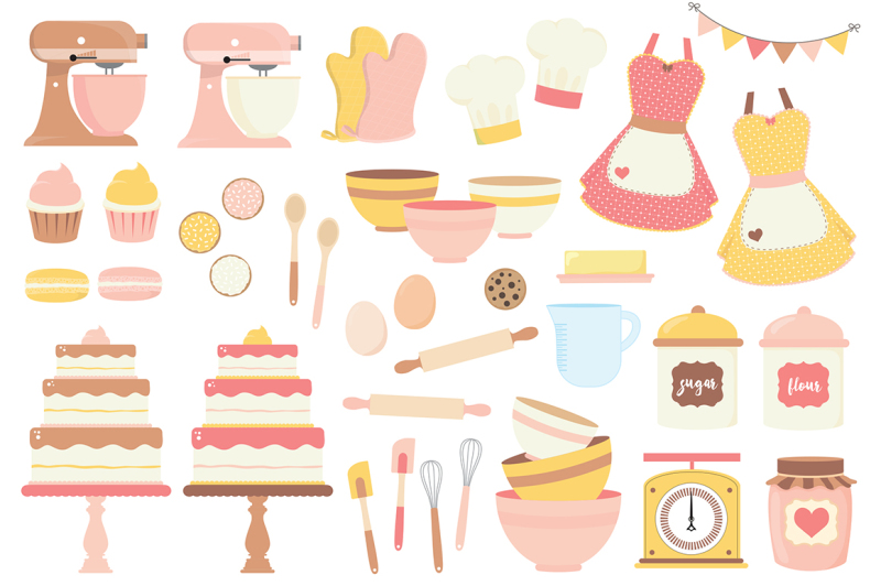 pink-and-yellow-baking-clipart