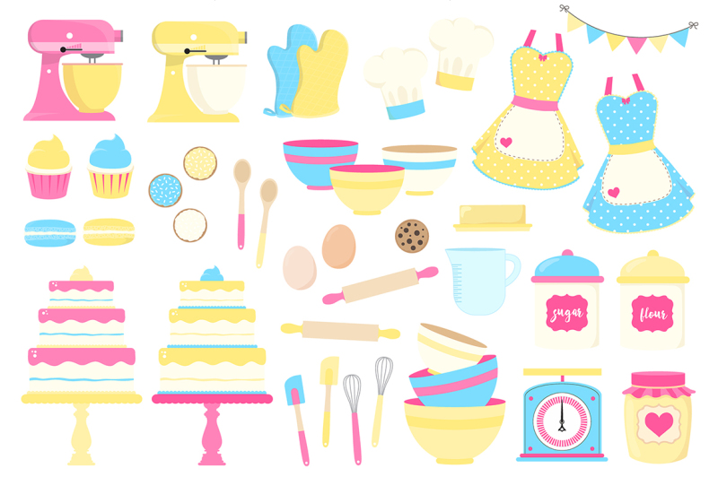 yellow-and-blue-baking-clipart