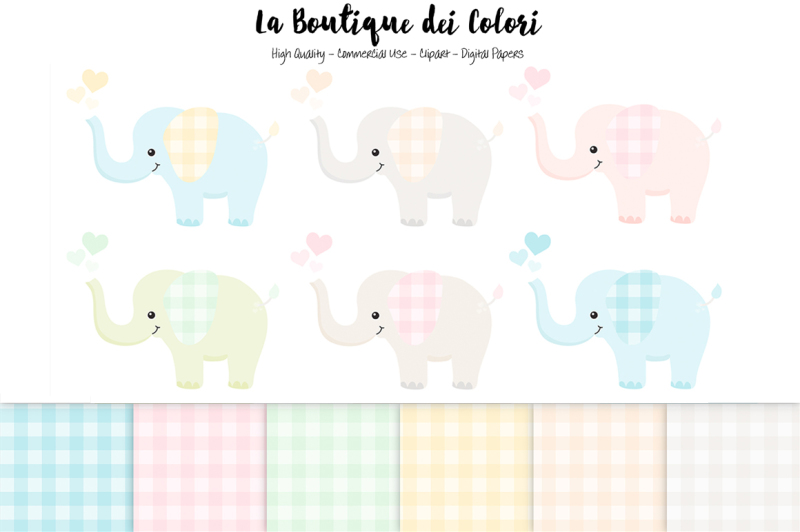 cute-elephant-clipart-and-papers