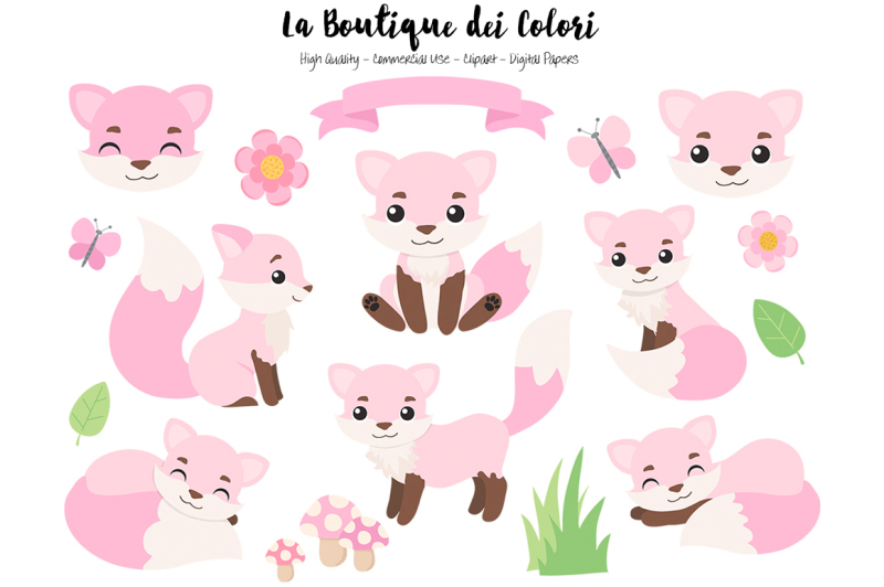 cute-pink-fox-clipart