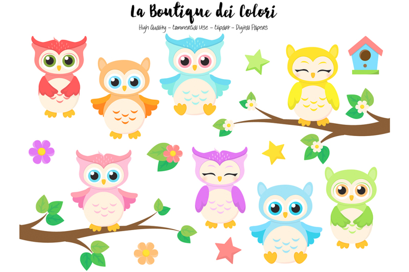 colourful-owls-clipart