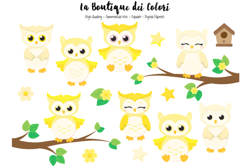 yellow-owls-clipart