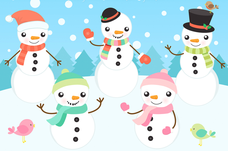 winter-snowmen-clipart