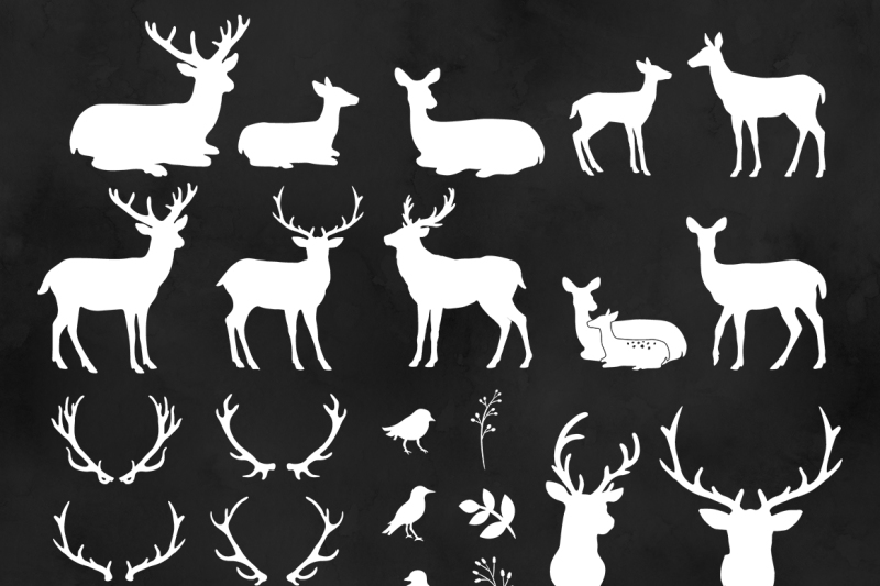 white-deer-silhouette-clipart