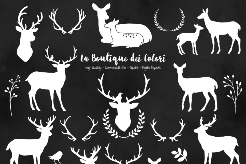 white-deer-silhouette-clipart