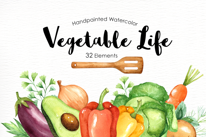 vegetables-life-watercolor-clip-arts