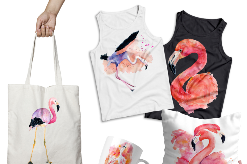 watercolor-flamingo-clipart-tropical-summer-set-vol-1