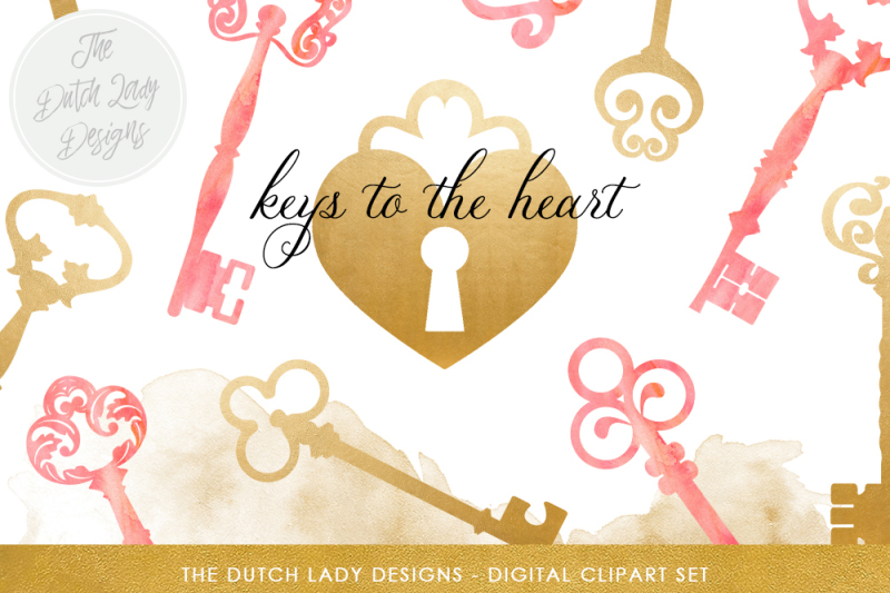 vintage-style-key-amp-keyhole-clipart-set