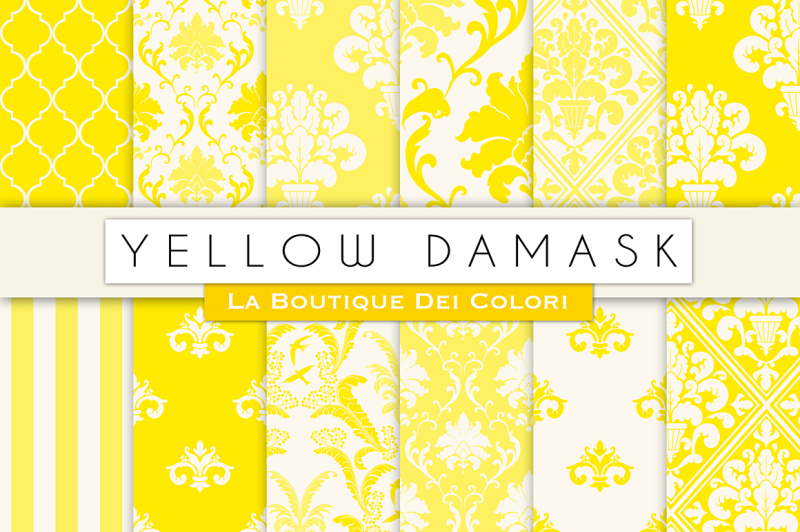 yellow-damask-digital-papers