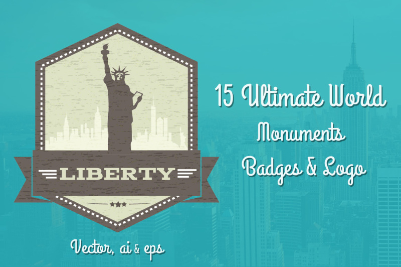 15-ultimate-world-monument-badges-vector