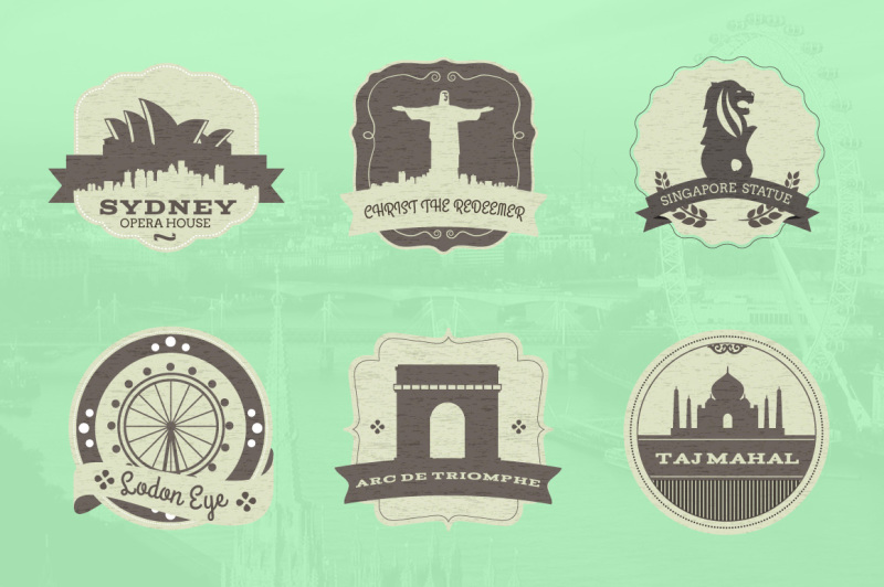 15-ultimate-world-monument-badges-vector