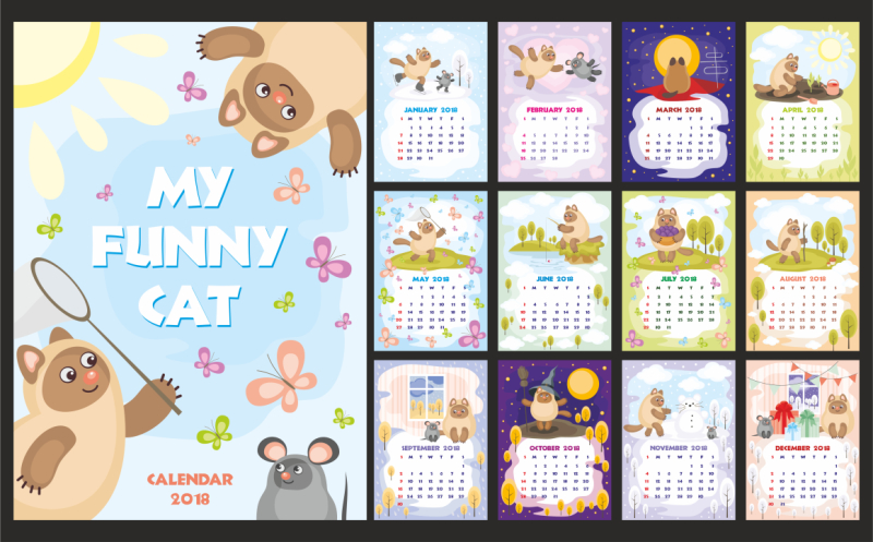my-funny-cat-wall-calendar-2018