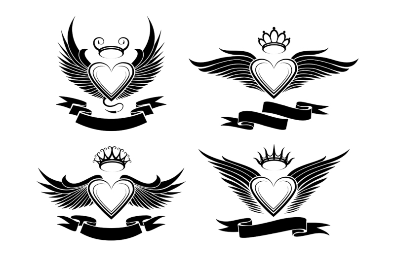 winged-hearts-set