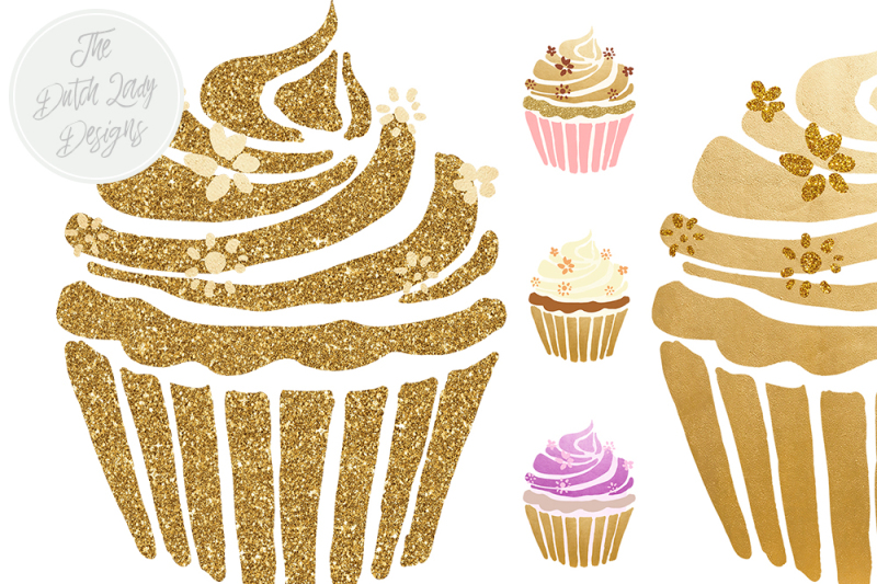 cupcake-clipart-set-in-gold-amp-pastel