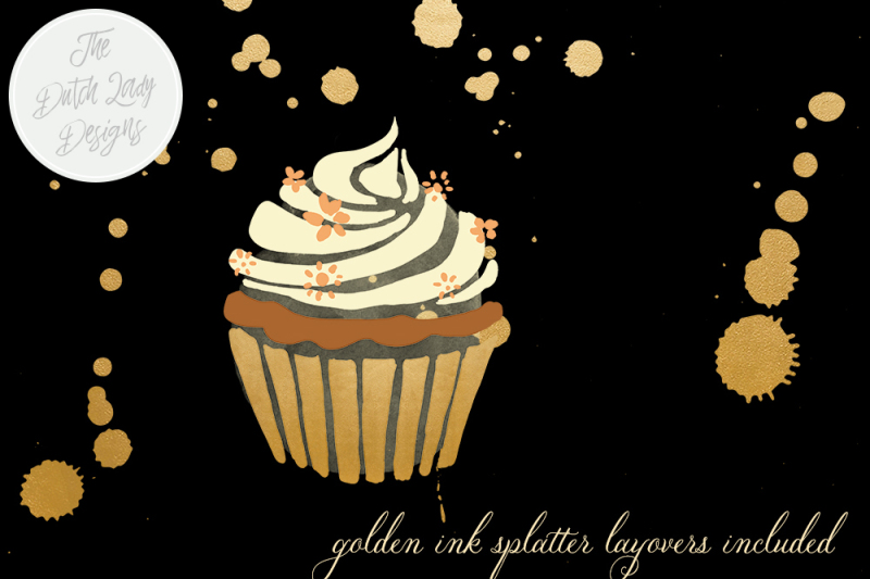 cupcake-clipart-set-in-gold-amp-pastel