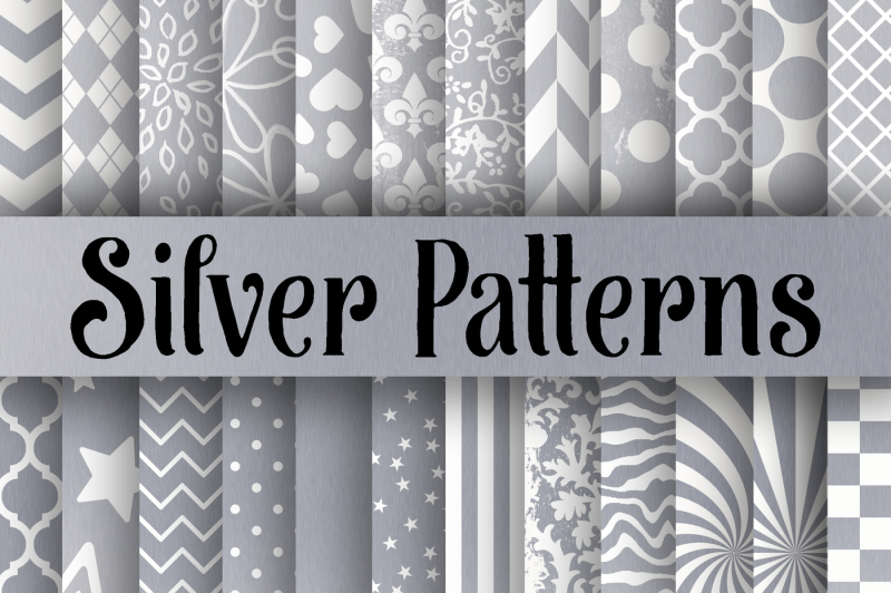 shiny-silver-digital-paper-patterns