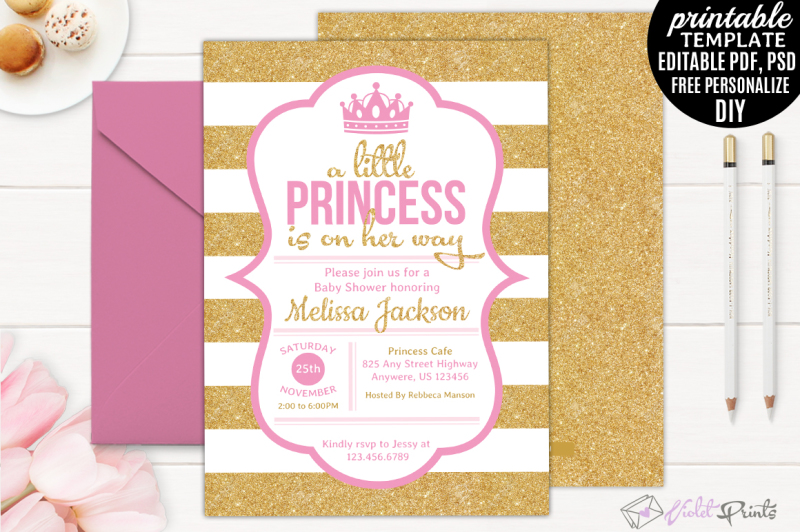 gold-and-pink-little-princess-baby-shower-invitation-template