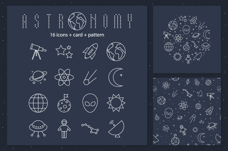 space-icons-set-astronomy